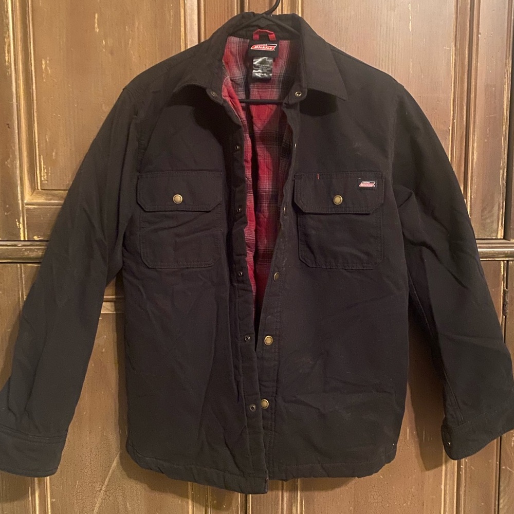 Black Dickies Flannel Lined Jacket